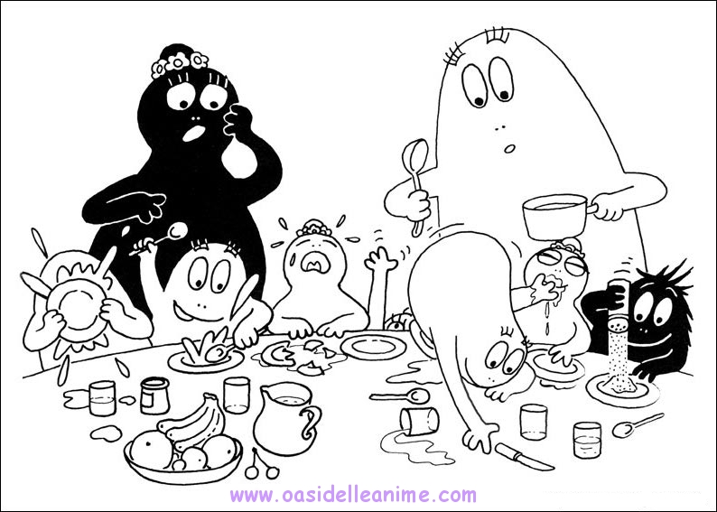 Immagini Da Colorare Dei Barbapapa