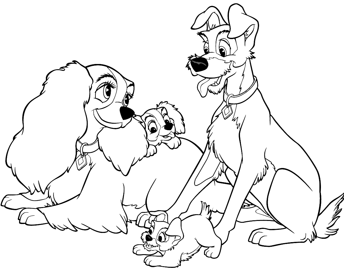 Lady And The Tramp Coloring Lilli e il Vagabondo Immagini da colorare