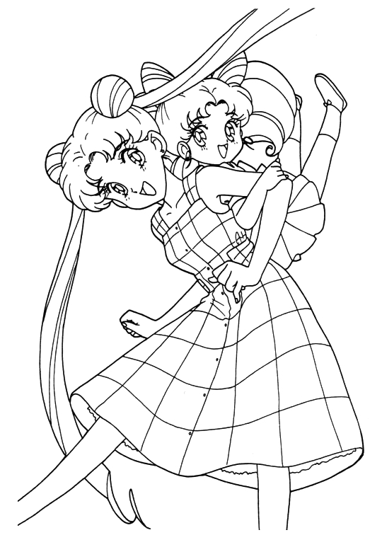 Sailor Moon And Rini Coloring Pages