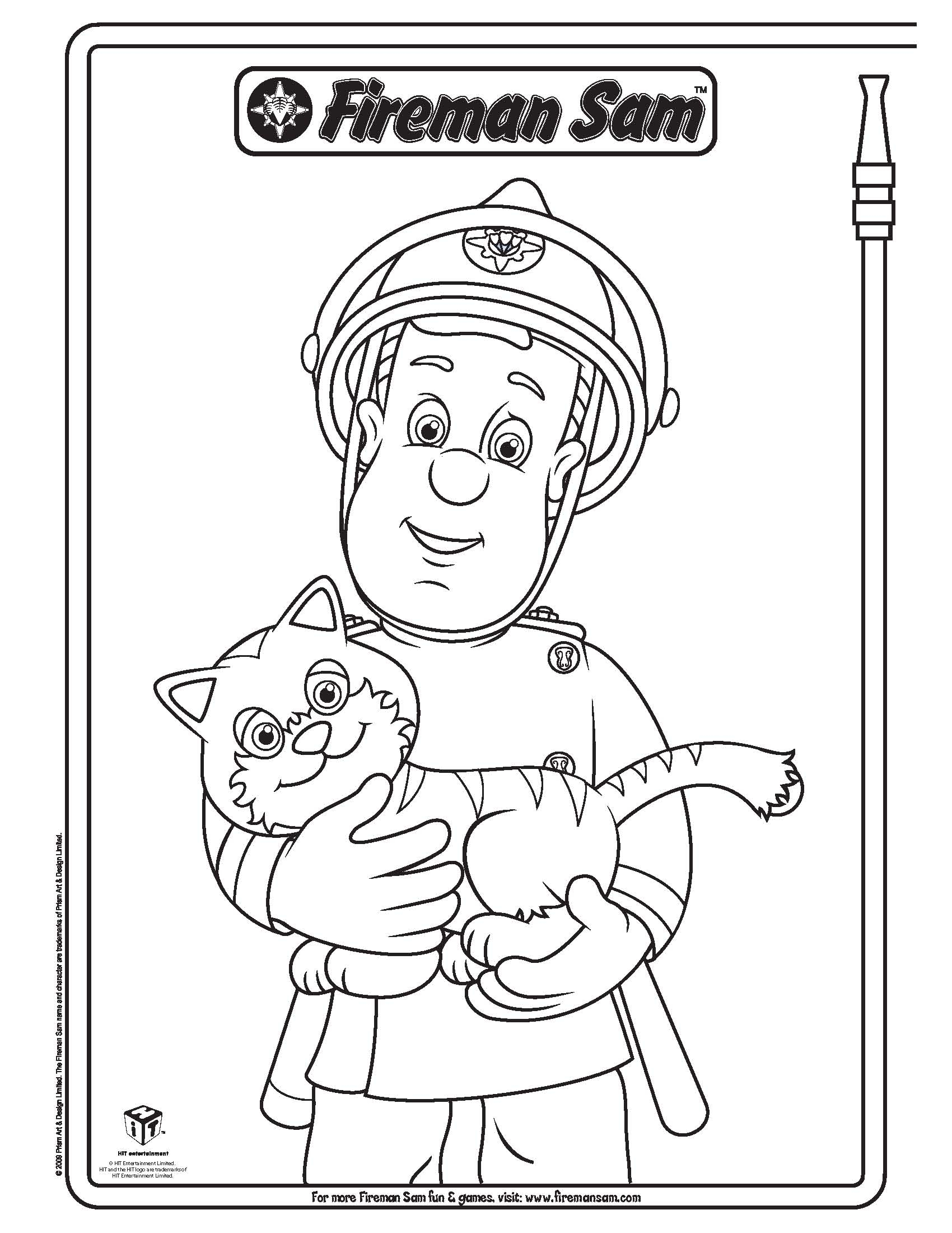 Coloring book sam il pompiere